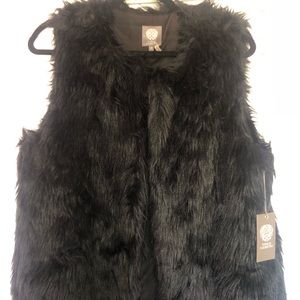 Black fur vest
